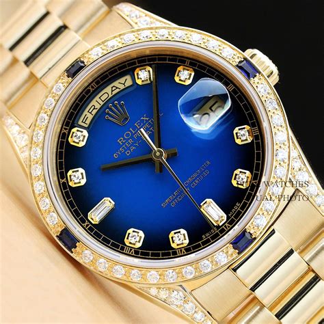 blue day date rolex diamond|Rolex Day-Date watch price.